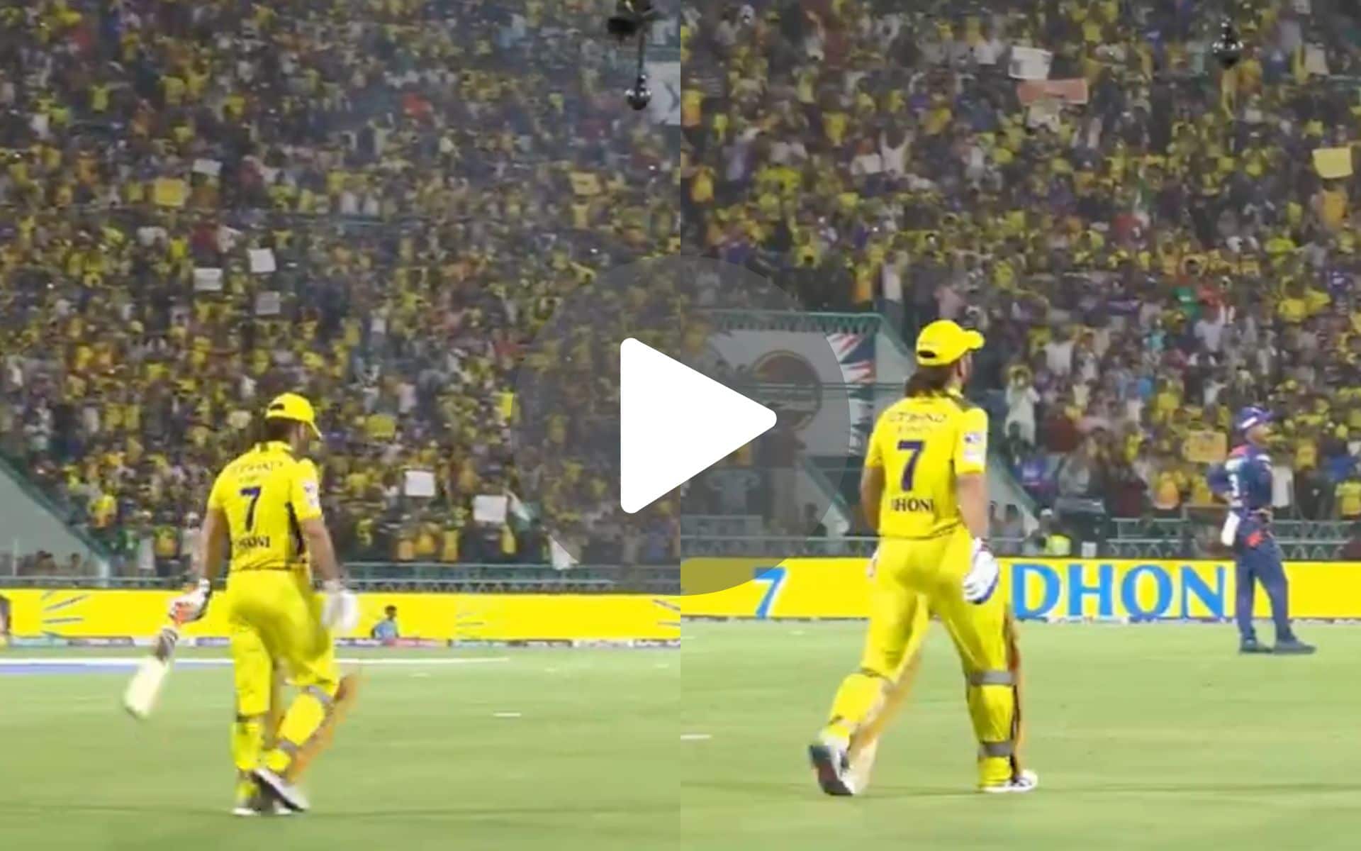 [Watch] Ekana Stadium Turns Yellow To Welcome MS Dhoni At The Crease Vs LSG